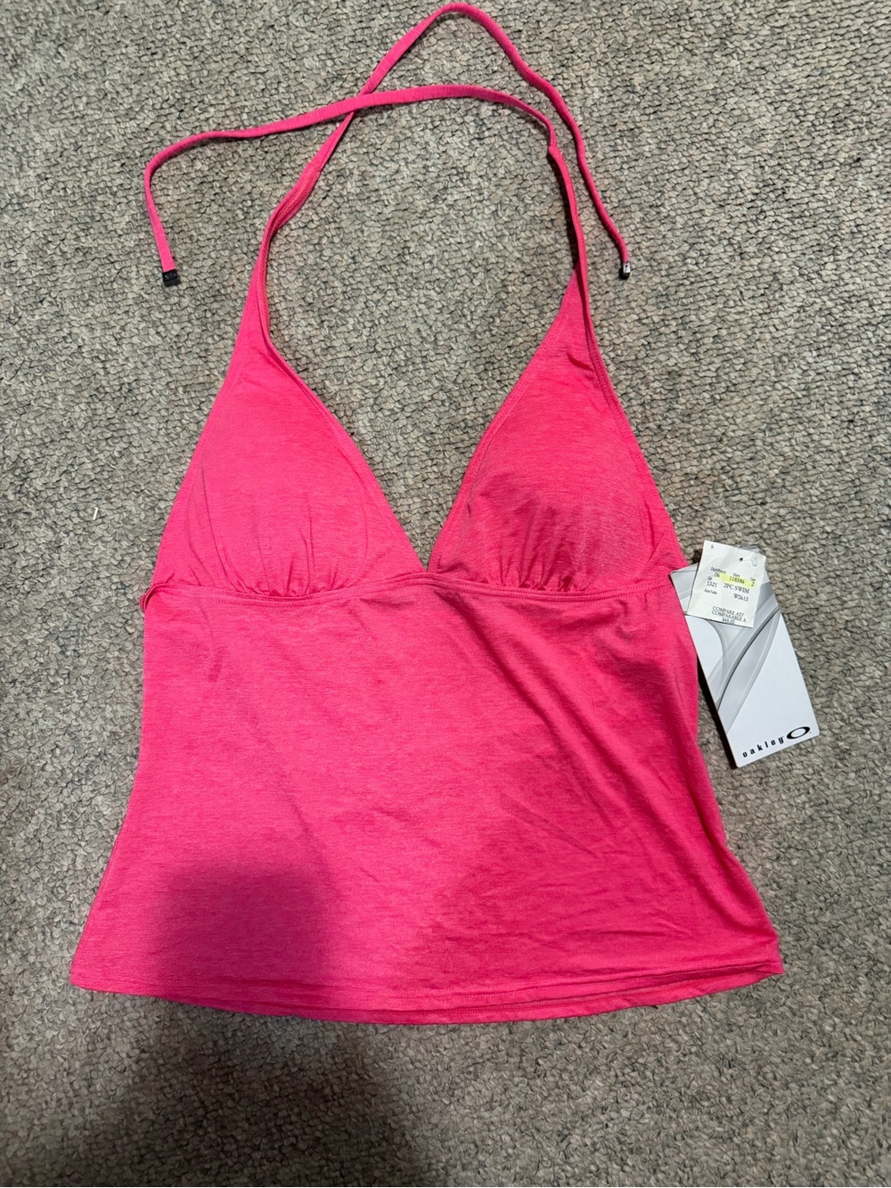 Oakley Hot Pink Brand New Halter Tankini Top Size Large